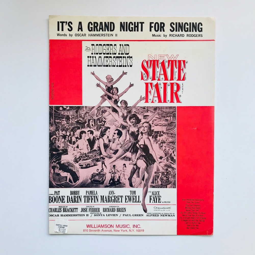 It's A Grand Night For Singing, 1962 State Fair Sheet Music